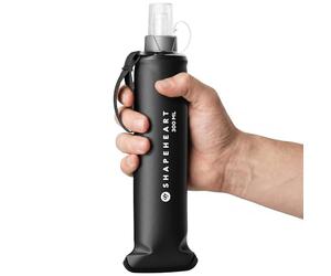 Shapeheart Soft Flask Running 300 ml Botella Blanda Plegable | Cinturón running, trail y senderismo | Válvula regulable | Tapón antipolvo | Correa | Sin BPA ni PVC | Plegable