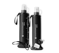 Shapeheart Soft Flask Running 300 ml Botella Blanda Plegable Pack de 2 | Bolsas Hidratación | Cinturón running, trail y senderismo | Válvula regulable | Tapón antipolvo | Correa | Sin BPA ni PVC