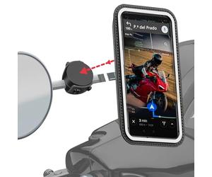 Shapeheart Soporte magnético para teléfono móvil para espejo retrovisor con funda extraíble resistente a la intemperie, antivibración, para todos los espejos retrovisores, compatible con todas las