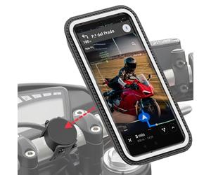 Shapeheart - Soporte Movil Moto Magnético para manillar | Universal | Anti- Vibracion |Porta movil impermeable para moto compatible con scooter, bici, patinete