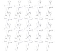 Shapenty Pequeños abalorios de cruz colgante de metal para pendientes, pulsera, collar, llavero, cierre de cremallera, joyería, encontrar manualidades, regalo, fiesta, 20 unidades, Metal, Metal