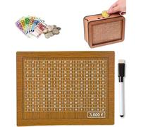 SHAPEPOTY Spaarpot Van Hout, Spaarpot met Spaardoel en Cijfers Om Aan Te Kruisen, Spaarvarken, Herbruikbare Houten Geldbank Om Volwassenen en Kinderen de Gewoonte te Besparen (€ 3000)