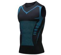 Shaper de Cuerpo de Iones para Hombre, Moldeador de Cuerpo, Chaleco de Barriga Adelgazante, Camisa de compresión térmica, Camiseta sin Mangas, Fajas,L,Black