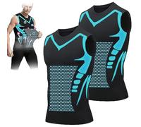 Shaper de Cuerpo de Iones para Hombre, Moldeador de Cuerpo, Chaleco de Barriga Adelgazante, Camisa de compresión térmica, Camiseta sin Mangas, Fajas,2XL, Black*2