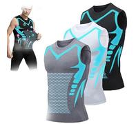 Shaper de cuerpo de iones para hombre, moldeador de cuerpo, chaleco de barriga adelgazante, camisa de compresión térmica, camiseta sin mangas, fajas,M, 3pcs