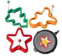Shaper de silicona Griddle Cooking, Egg Fired Mold For Family Gatherings | Fried Egg Molds,Christmas Theme Egg Shaper | Christmas Pancake Mold Pancake Maker Egg Ring Fried Egg Molds