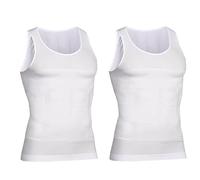 Shaperluv for Men, Shaperluv Tank 2.0 Mens, Compression Body Shaper Vest Hombre, Sleeveless Shirts for Men Big and Tall (White*2,XL)