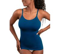 SHAPERMINT Camisetas para mujer, cuello redondo, moldeadora de cuerpo para mujer, moldeadora de abdomen, camiseta sin mangas para mujer, Azul (Atlantic Blue), M