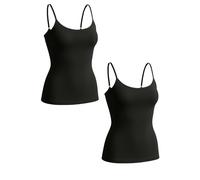 SHAPERMINT Camisetas para mujer, cuello redondo, moldeadora de cuerpo para mujer, moldeadora de abdomen, camiseta sin mangas para mujer, Paquete de 2, color negro., XL