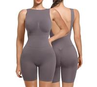 SHAPERX Body Reductor Mujer Adelgazante Shapewear Bodysuit y Pantalón Levanta Glúteos Body Shaper Modelador Completo, UK-SZ5340-Darkgray-XXS/XS