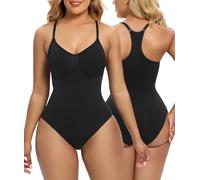 SHAPERX Body Reductor Mujer Bodies Moldeadores Bodysuit Shapewear Control de Abdomen Racerback lnvisible Posparto, UK-SZ5305-Black-S/M