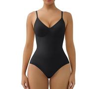 SHAPERX Body Reductor Mujer Sin Costuras Shapewear Bodysuit Control de Abdomen Faja Moldeadora con Copas Removibles, UK-SZ5433-Black-S/M-Plus