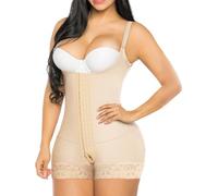 SHAPERX Fajas Reductoras Mujer Shapewear Control Abdomen Faja Colombiana Adelgazante Moldeadora Bodysuit, UK-SZ7206-Beige-M