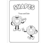 Shapes Trace and Color: Kids coloring book