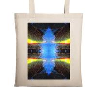 Shapeshifter Trippy Goa Art - Bolsa de algodón ecológico natural, color beige, beige, Talla única