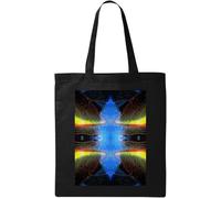 Shapeshifter Trippy Goa Art - Bolso de mano de algodón ecológico natural, color negro, negro, negro, Taille unique
