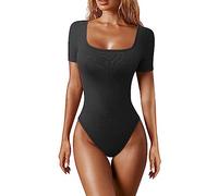 Shapewear - Body de manga corta para mujer, básico, de manga larga, para ballet, fitness, abdomen, informal, térmico, sexy, moldeador térmico, B1, color negro., L