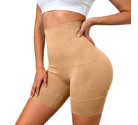 Shapewear - Mallas de compresión 3D anticelulitis para mujer, con edema de labios, celulitis, cintura alta, push up, sin costuras, opacas, con control de abdomen, O beige., L