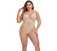 Shapewear para mujer de talla grande, sin espalda, sujetador integrado, moldeador de cuerpo, sin costuras, entrepierna abierta, corselet para mujer, a, XXL