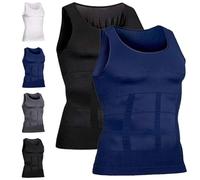 Shaping Tank Men,2025 New Breathable Invisible Compression Shirts Shaper Vest for Men Build Perfect Body (2-Pcs-D,M)