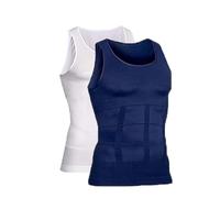 Shaping Tank Mens, Compression Shirt, Shaping Sleeveless Shirts For Men, For Men Build A Toned Body(Blue+White,S)
