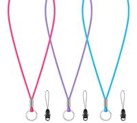 Shappy 3 Piezas Correas de Nailon para Cuello para Tarjetas de Identificación con Hebilla y Llavero Cordones Largos para Llaves Colgantes de Tarjeta de Identificación(Rosa, Morado, Azul)