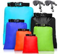 Shappy Set de 6 Bolsas Secas Impermeables Set Combinado Ligero con Sacos de 15 L, 8 L, 5 L, 4 L, 3 L, 2 L y 2 Correas de Hombro Larga Ajustable para Kayak, Rafting, Canotaje (Colorido, 6)