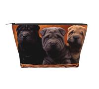 Shar Pei Cachorro Negro Perros Pequeños Cachorro Gris Mascotas, Bolsa de artículos de tocador Bolsa de Maquillaje Bolsa de cosméticos Bolsa de artículos de tocador de Viaje portátil
