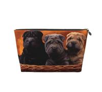 Shar Pei Cachorro Negro Perros Pequeños Cachorro Gris Mascotas, Bolsa de artículos de tocador Bolsa de Maquillaje Bolsa de cosméticos Bolsa de artículos de tocador de Viaje portátil