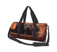 Shar Pei Cachorro Negro Perros Pequeños Cachorro Gris Mascotas, Bolsa de Viaje de Gran Capacidad, Bolso Redondo, Bolsa de Viaje Deportiva, Bolsa de Mano, Bolsa de Fitness