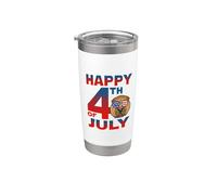 Shar Pei Dog American Flag Glasses Happy 4th Of July Vaso térmico de acero inoxidable de doble pared