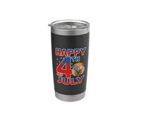Shar Pei Dog American Flag Glasses Happy 4th Of July Vaso térmico de acero inoxidable de doble pared