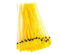 Sharainn Bridas para Cables, 100 Piezas, 40 cm, Etiquetas Amarillas, Bridas, Sellos de Seguridad de plástico con número para el almacén de logística de envío