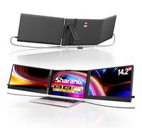 sharanix - Extensión de pantalla portátil para ordenador portátil, pantalla de 14,2" 1080p FHD IPS, extensión de monitor para ordenador portátil, compatible con ordenadores portátiles de 13 a 17