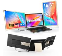 sharanix Extensor de pantalla para portátil actualizado, monitor triple portátil de 15.6 pulgadas para laptop de hasta 17.3 pulgadas con pantalla IPS FHD 1080P, monitor extendido desmontable
