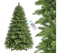 SHareconn 198cm Arbol De Navidad Artificial con Control Remoto, 340 Luces RGB Multicolor Preiluminadas Y 1044 Puntas De Ramas de PE+PVC, DecoracióN Vacaciones de Navidad, Verde