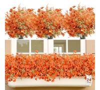 SHareconn 24 Ramos Flores Artificiales Otoño, Lavanda & Violeta, Decoración Otoño Exterior Resistente a UV, para Casa/Jardín/Boda, Naranja & Tonos Otoñales