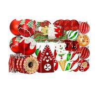 SHareconn 86pcs Adornos de Bolas de árbol de Navidad, Adornos Decorativos de Plástico Irrompibles para Decoraciones de árboles de Navidad, Decoración de Fiesta de Bodas, Rojo y Verde, Blanco