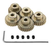 ShareGoo 7075 - Juego de engranajes de piñón de aleación de aluminio 48P de 3,175 mm, 23T 24T 25T 26T 27T para eje de 3,175 mm, compatible con HPI Losi Axial Traxxas Tamiya 1/10 RC Car,5 unidades