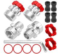ShareGoo - Adaptador hexagonal de rueda de metal de 12 mm a 17 mm compatible con Traxxas 1/10 Slash 2WD 4X4 Rustler Stampede 2WD 4X4 RC piezas de actualización de coche (rojo)