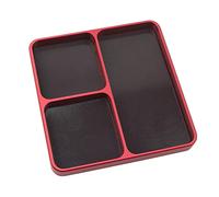 ShareGoo - Bandeja universal de metal RC con almohadilla magnética, tornillos magnéticos, soporte de placa de fijación RC compatible con HSP Redcat Traxxas Arrma HPI Axial 1/8 1/10 RC Car Boat (rojo)