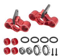 ShareGoo - Bloques de rueda para nudillos de dirección frontal compatible con Arrma 1/8 Typhon Talion 6S BLX 1/7 delito grave Mojave Infracción Limitless 6S BLX, reemplazo de AR330187 (rojo)