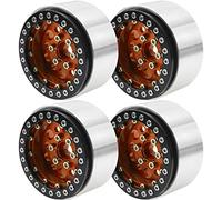 ShareGoo - Paquete de 4 llantas de aleación de aluminio de 1.9 pulgadas compatibles con Traxxas TRX4 Axial SCX10 RCAWD D90 D110 Tamiya CC01 1/10 RC Crawler Car (naranja)