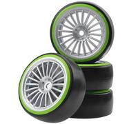 ShareGoo - Paquete de 4 neumáticos de plástico para coche 1/10 RC Drift y llantas hexagonales de plástico duro de 12 mm compatibles con Traxxas HSP Tamiya Kyosho HPI RC 1/10 Drift Drifting RC Car