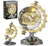 SHAREHB - Juego de construcción de globos de fósiles de dinosaurio, modelo giratorio de 360° con luz LED, modelo de esqueleto STEM, juguete educativo, regalos para niños y niñas a partir de 14 años