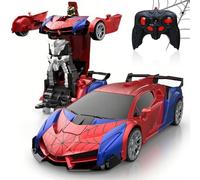 SHAREMI Coche Teledirigido, 2.4G Radiocontrol 2 en 1 Transformar Robot & RC Coches Juguetes para Niños 4 5 6 7 8 9 Años, 360° Rotación Carro Telecomandado Juegos Infantiles Regalo Cumpleaños Navidad