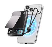 sharge ICEMAG 3 Power Bank Inalámbrico Magnético 10000mAh, Qi2.2 25W Cargador Portátil 10000mAh con Active Cooling 3.0, Bateria Externa Carga Rápida USB-C 35W, Transparente RGB para iPhone 17/16/15