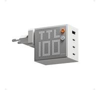 SHARGE Pixel 100 Cargador para Portátil, GAN de 100W Máximo, Rápido de 4 Puertos con Pantalla Smart Pixel, Adaptador de Corriente USB-C, Fuente de Alimentación Múltiple para MacBook