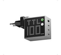 SHARGE Pixel 100 Cargador para Portátil, GAN de 100W Máximo, Rápido de 4 Puertos con Pantalla Smart Pixel, Adaptador de Corriente USB-C, Fuente de Alimentación Múltiple para MacBook