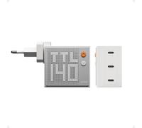 SHARGE Pixel 140 Cargador para Portátil, Cargador USB-C de hasta 140W con Pantalla Smart Pixel, Fuente de Alimentación Múltiple, 3 Puertos Adaptador PD para MacBook Pro, iPhone 16 and More